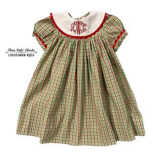 Orient Expressed Sz 1 (1-2Y) Monogram aWc Christmas Dress
